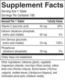 Nature's Sunshine Iron Supplement 25mg capsules on a table