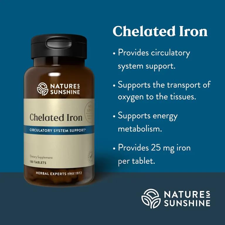 Nature's Sunshine Iron Supplement 25mg side view