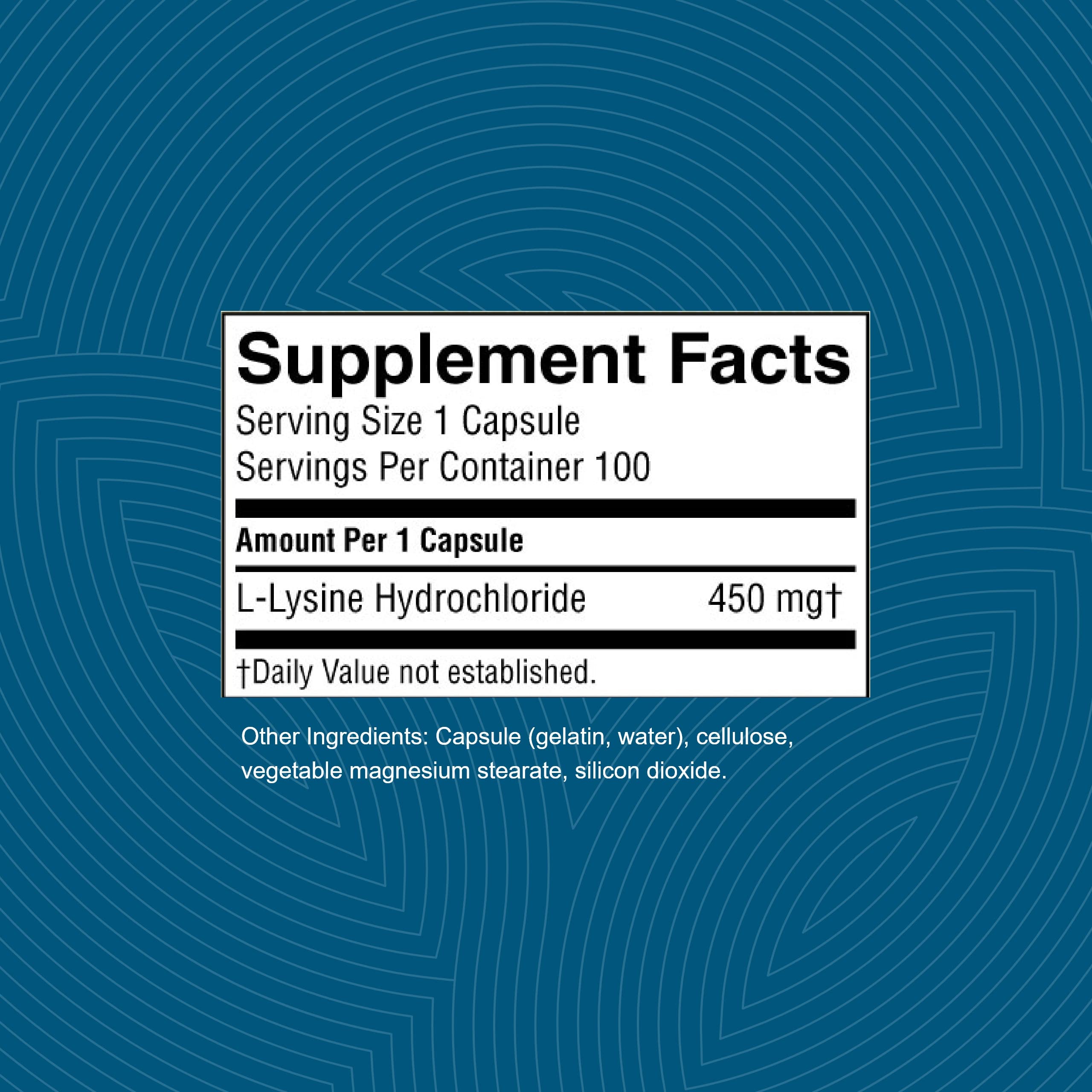 Nature's Sunshine L-Lysine 82g back view of packaging