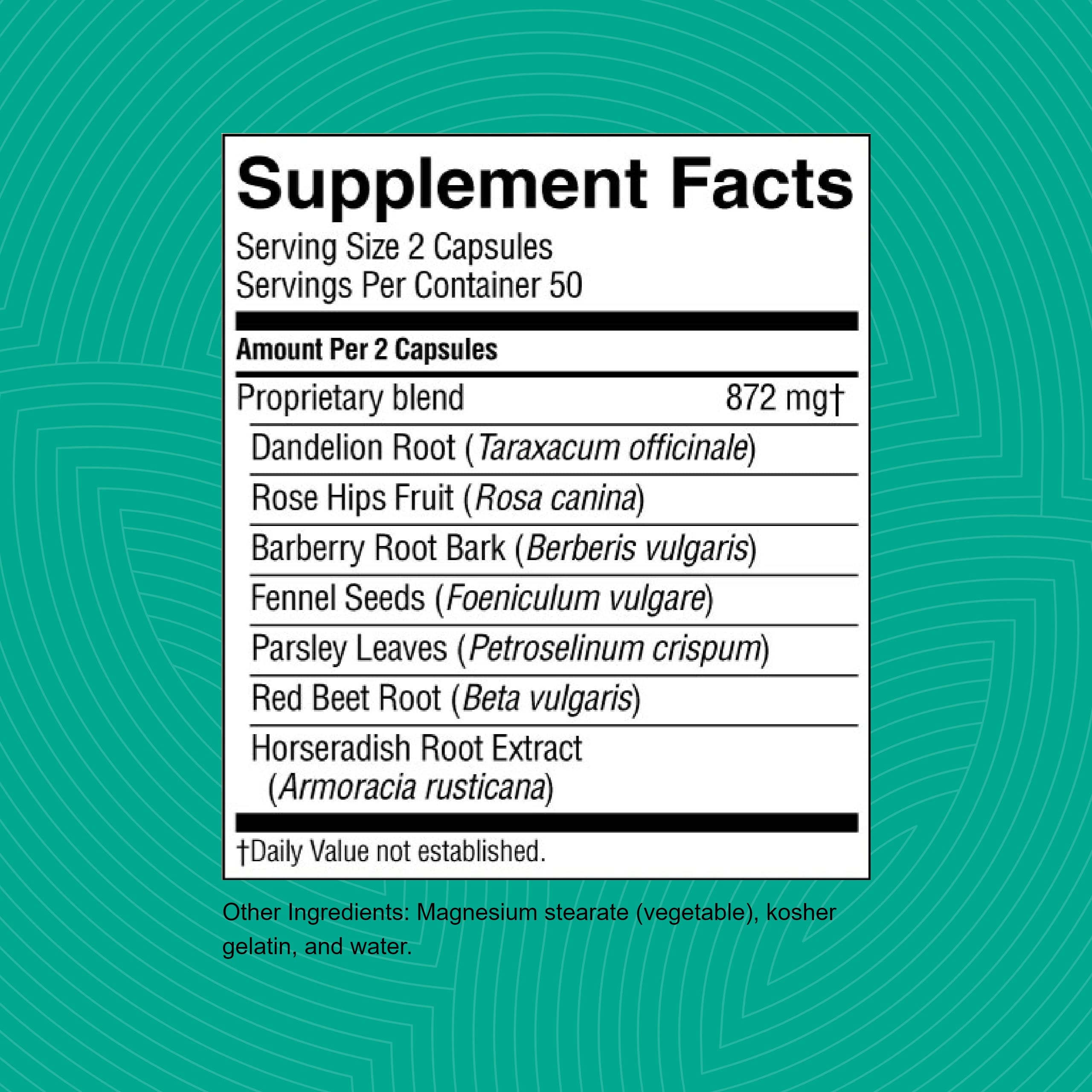 Nature's Sunshine Liver Support Supplement 82g back view