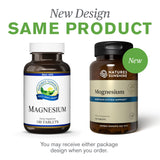 Nature's Sunshine Magnesium Supplement 250mg on a wooden table