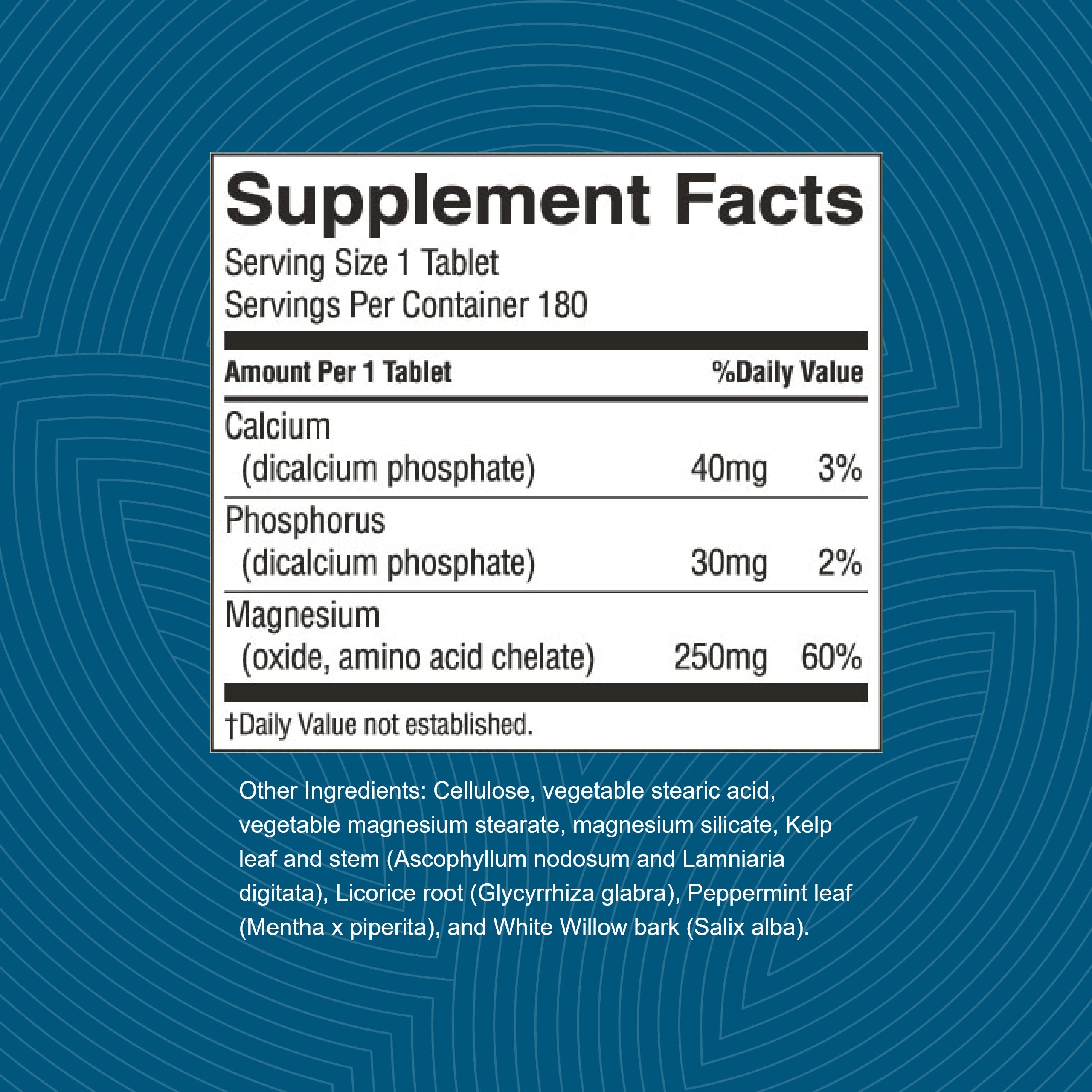 Nature's Sunshine Magnesium Supplement 250mg packaging