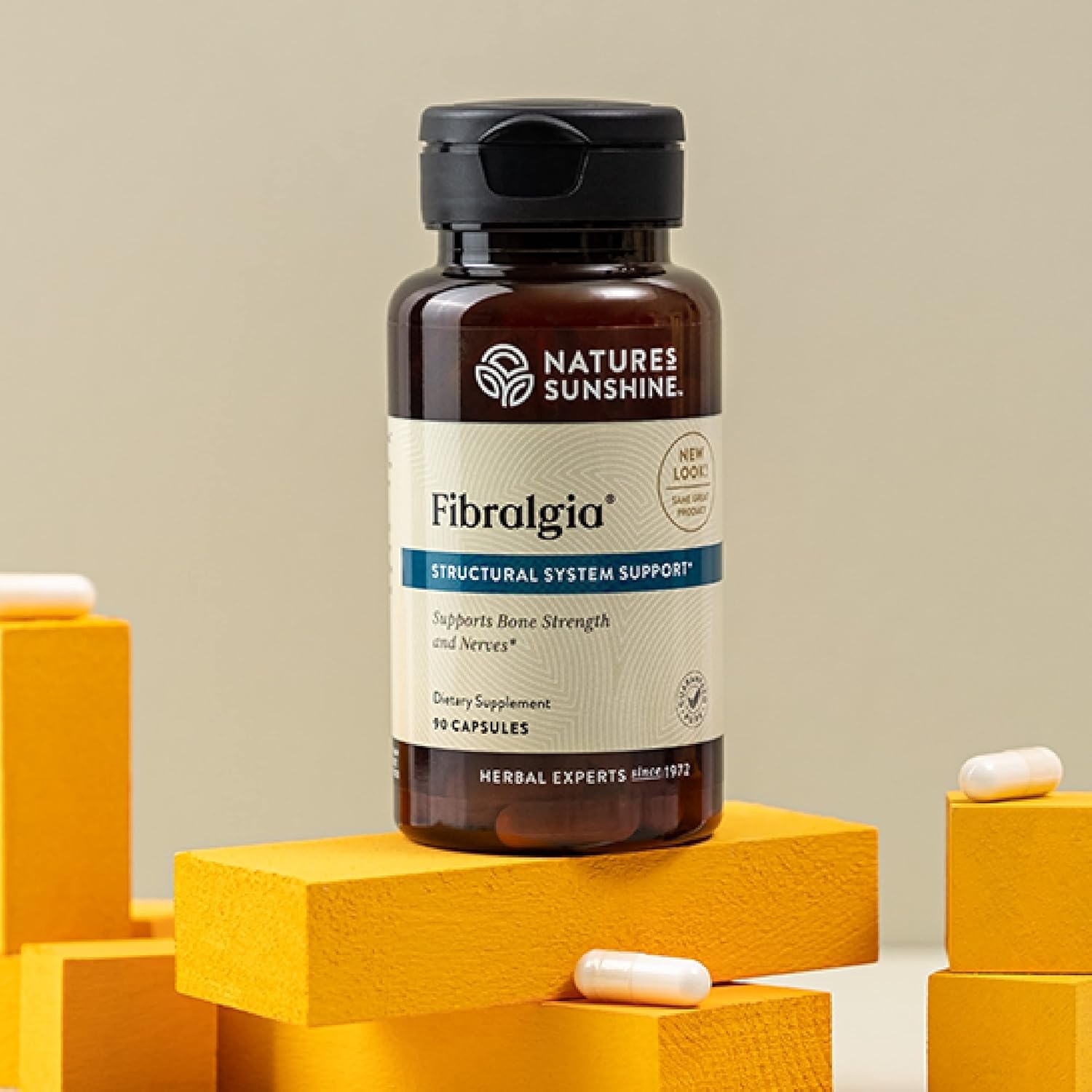 Nature's Sunshine Magnesium Supplement 91g capsules on a table