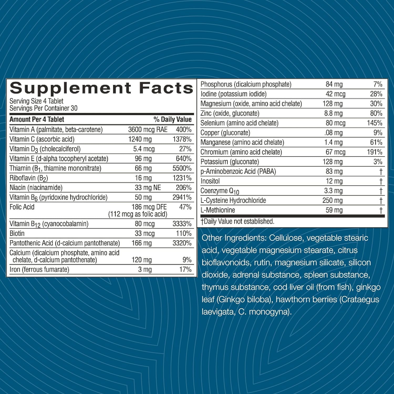 Nature's Sunshine Mega-Chel Mineral Supplement on a wooden table