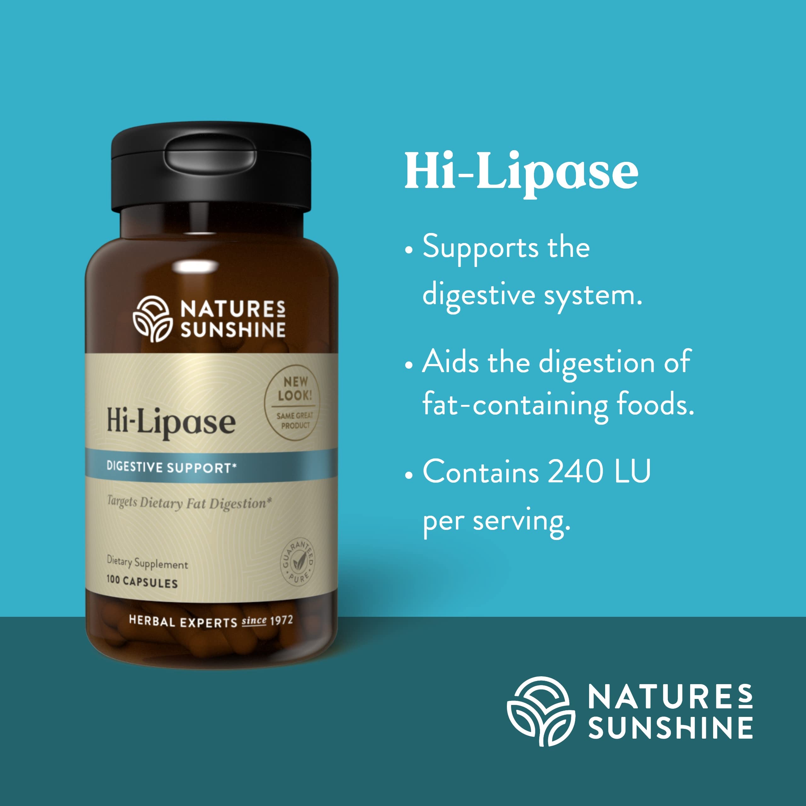 Nature's Sunshine Multi-Enzymes 91g capsule close-up