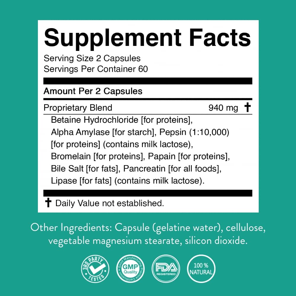 Nature's Sunshine Multi-Enzymes 91g displayed with fresh fruits