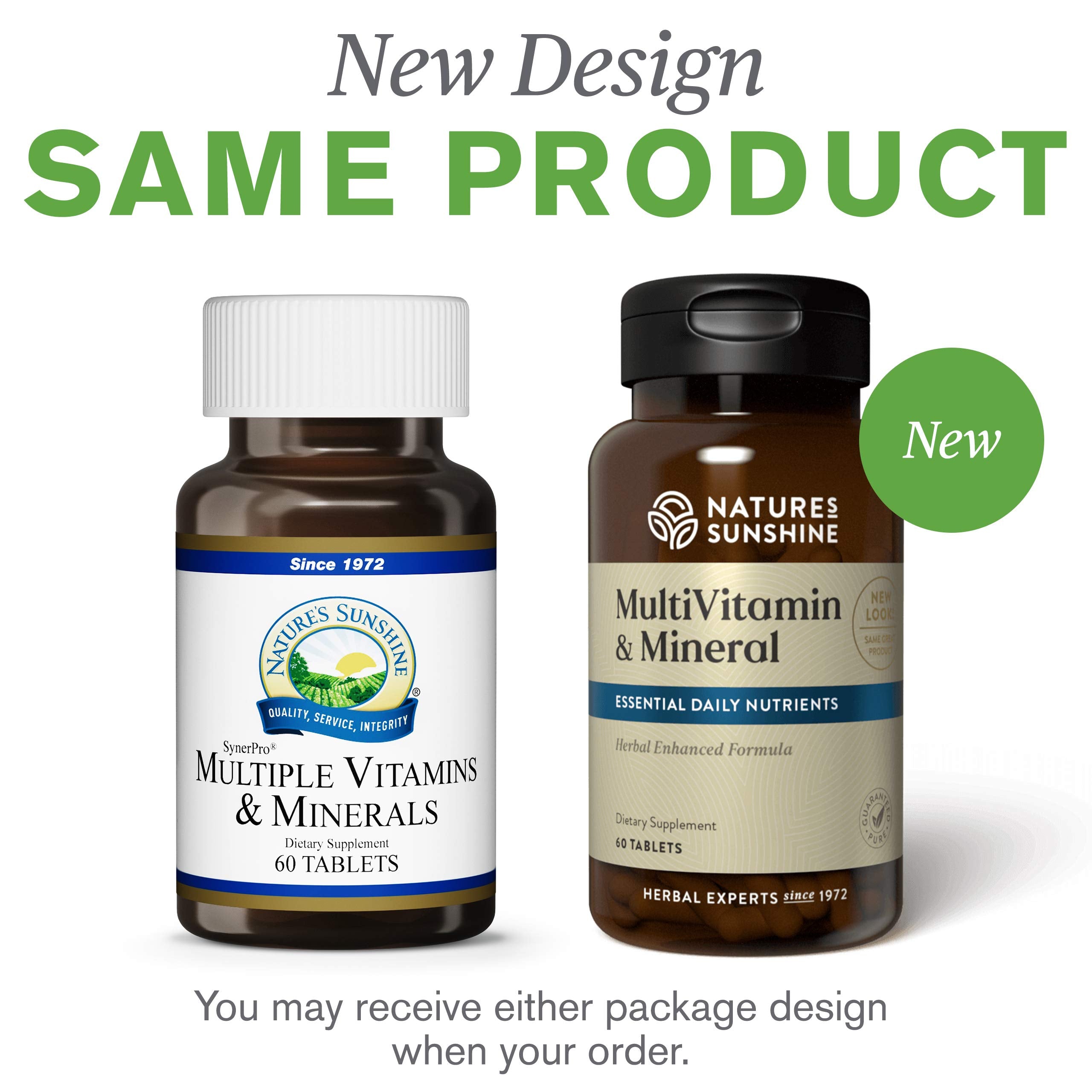 Nature's Sunshine Multivitamin & Mineral Supplement side view