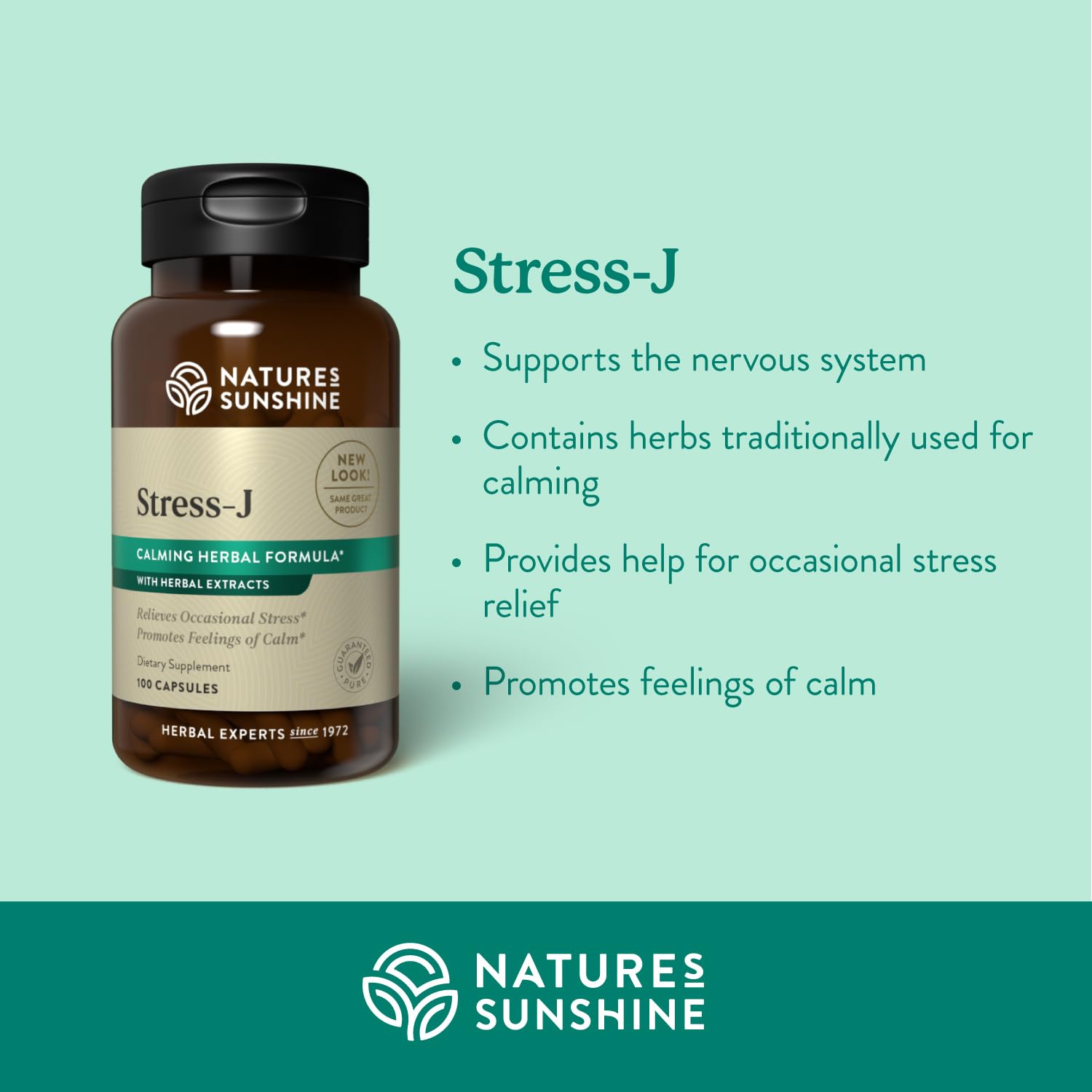 Nature's Sunshine Nervous System Supplement 68g side view