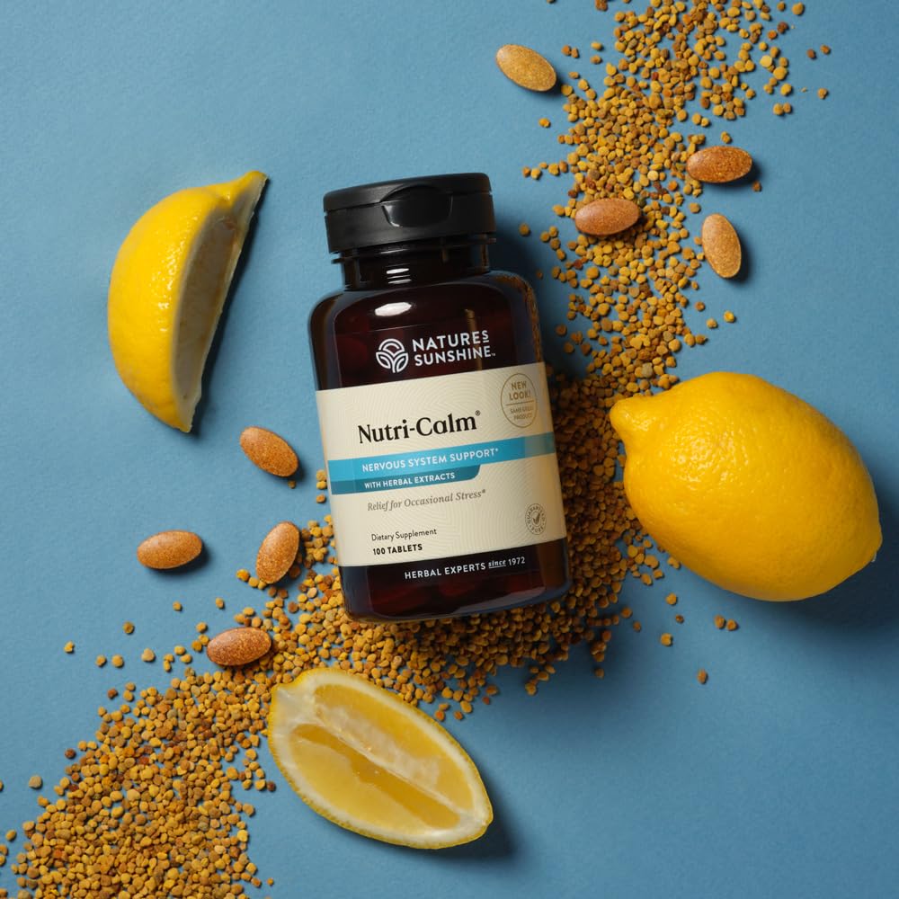 Nature's Sunshine Nutri-Calm 136g side view showing capsule format