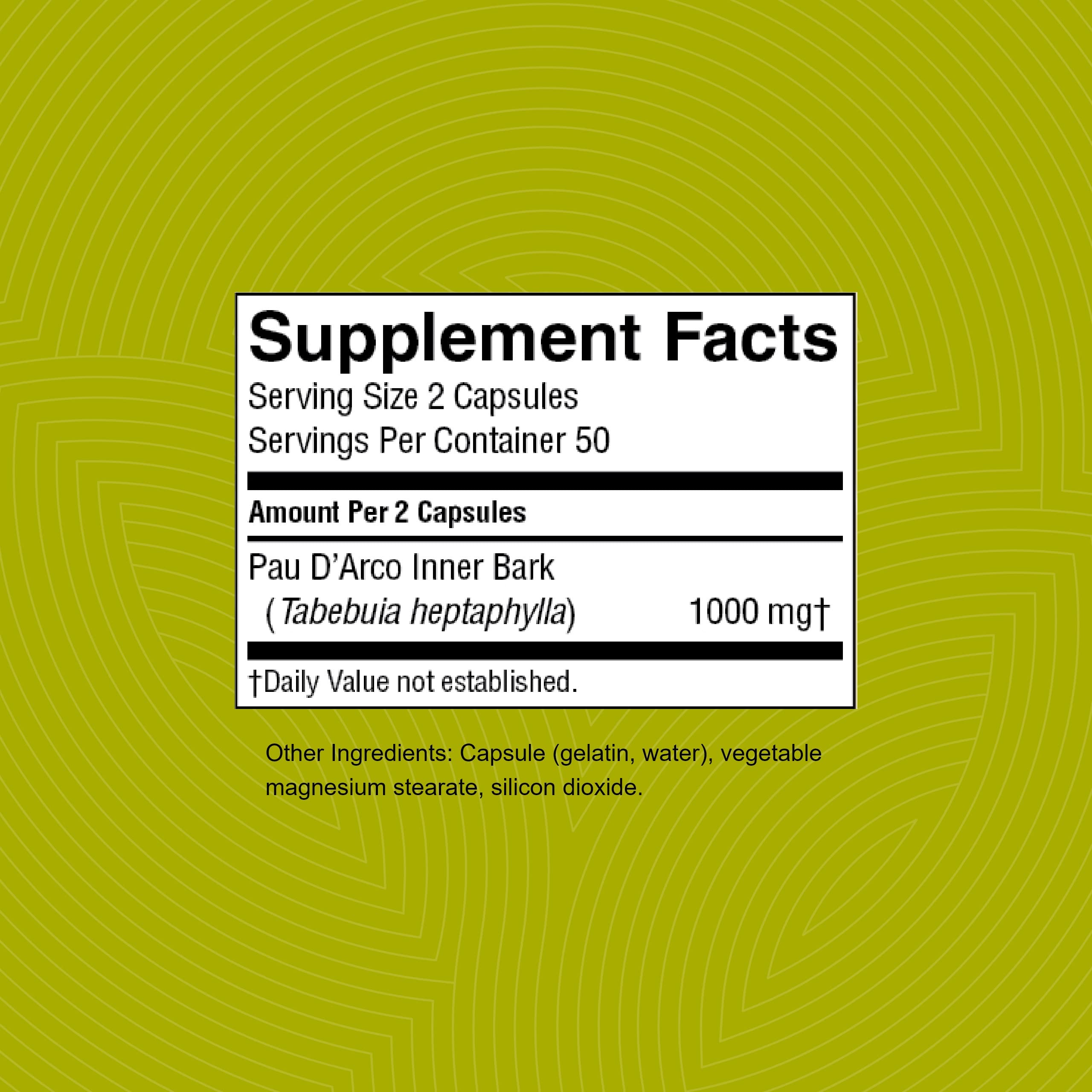 Nature's Sunshine Pau d'Arco Liquid Extract 91g label close-up