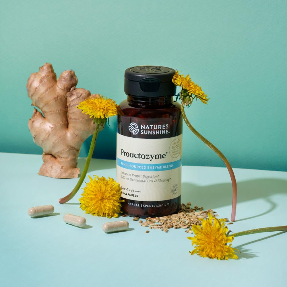 Nature's Sunshine Proactazyme side view showing supplement facts