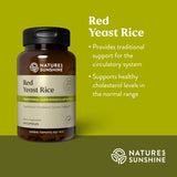 Nature's Sunshine Red Yeast Rice 1140mg supplement bottle with cap