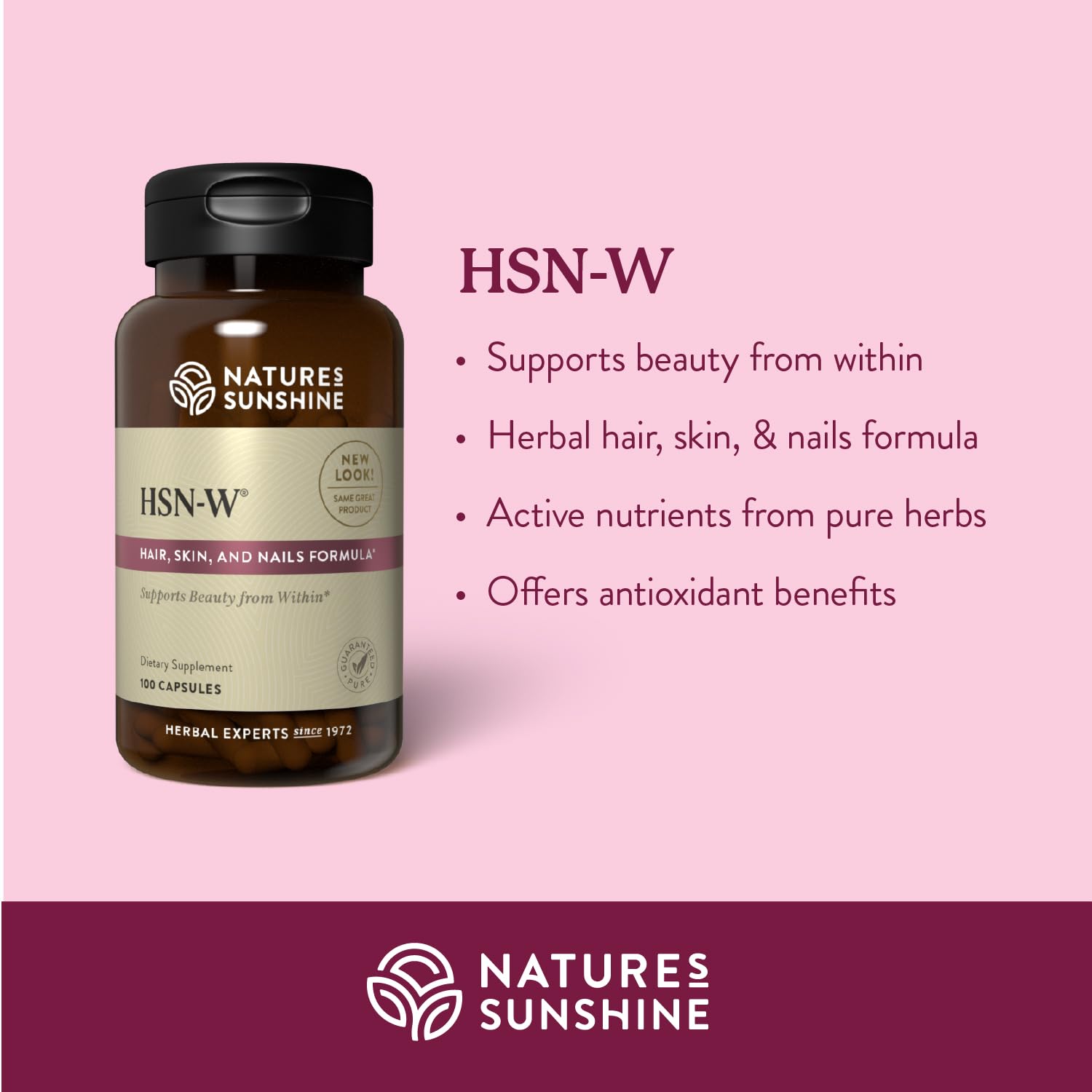 Nature's Sunshine supplement bottle side view