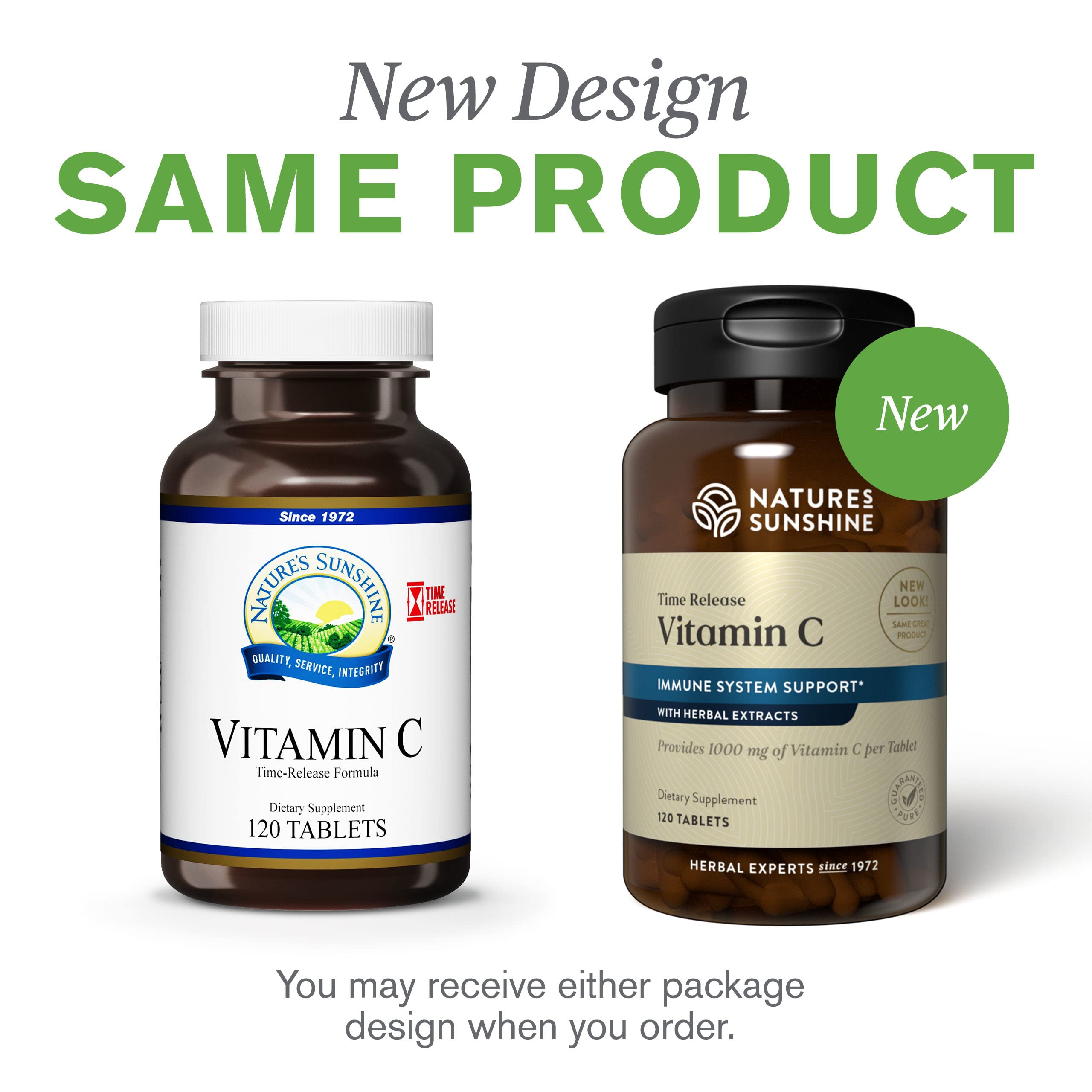 Nature's Sunshine Vitamin C 1000mg tablets close-up