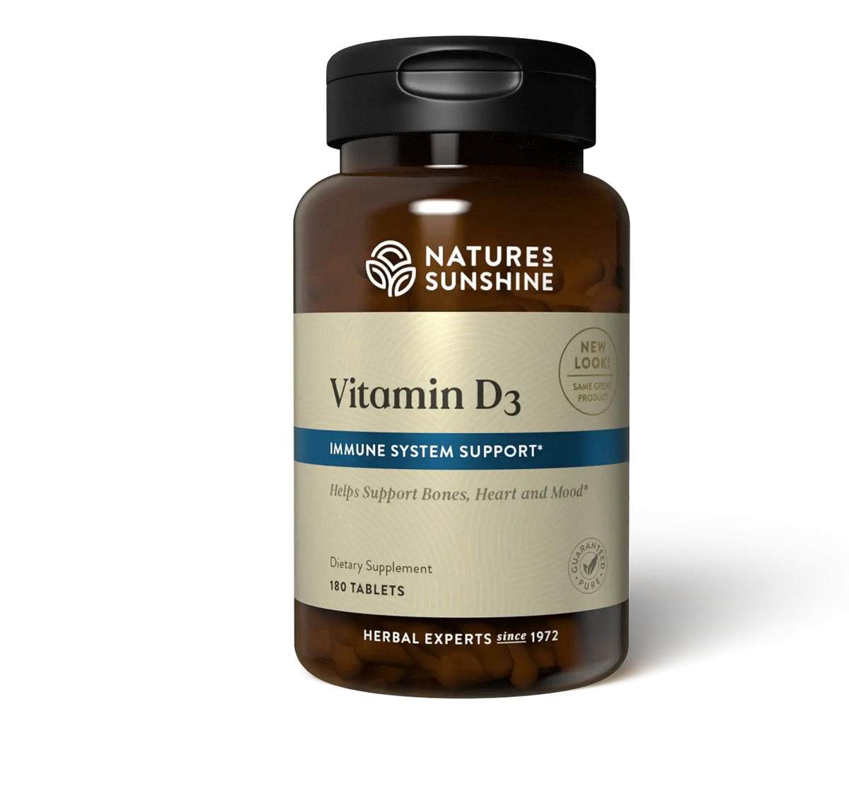 Nature's Sunshine Vitamin D3 100 mcg 120 tablets front view