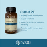 Nature's Sunshine Vitamin D3 100 mcg 120 tablets side view