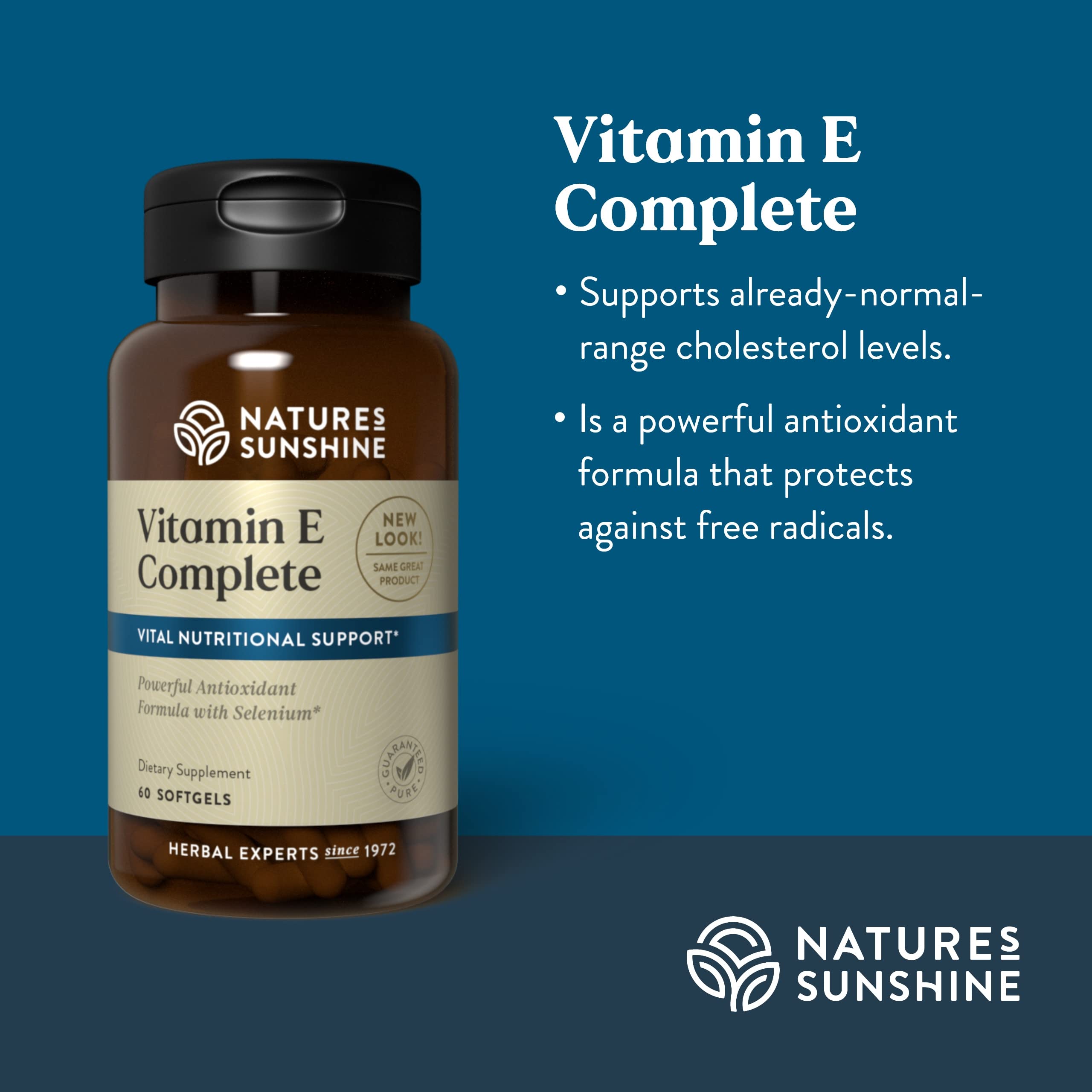 Nature's Sunshine Vitamin E Softgels side view