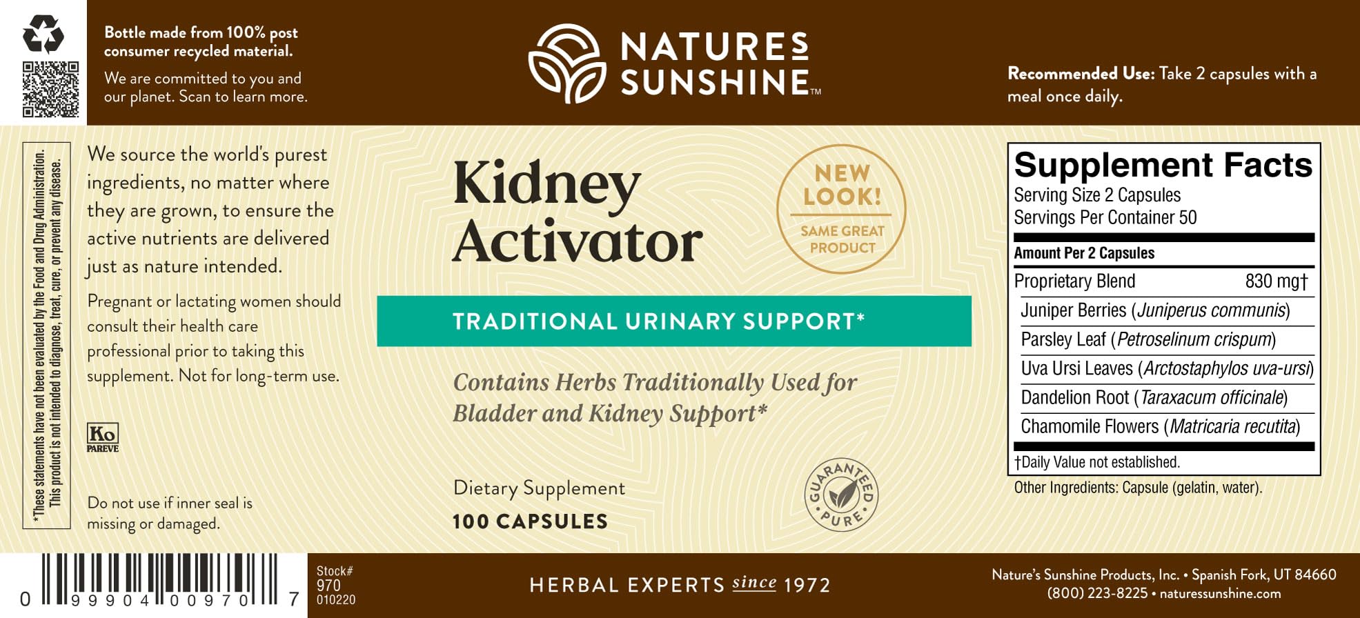 Nature's Sunshine Water Balance Supplement on a wooden table