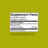 Nature's Sunshine Wild Yam Root Supplement side view