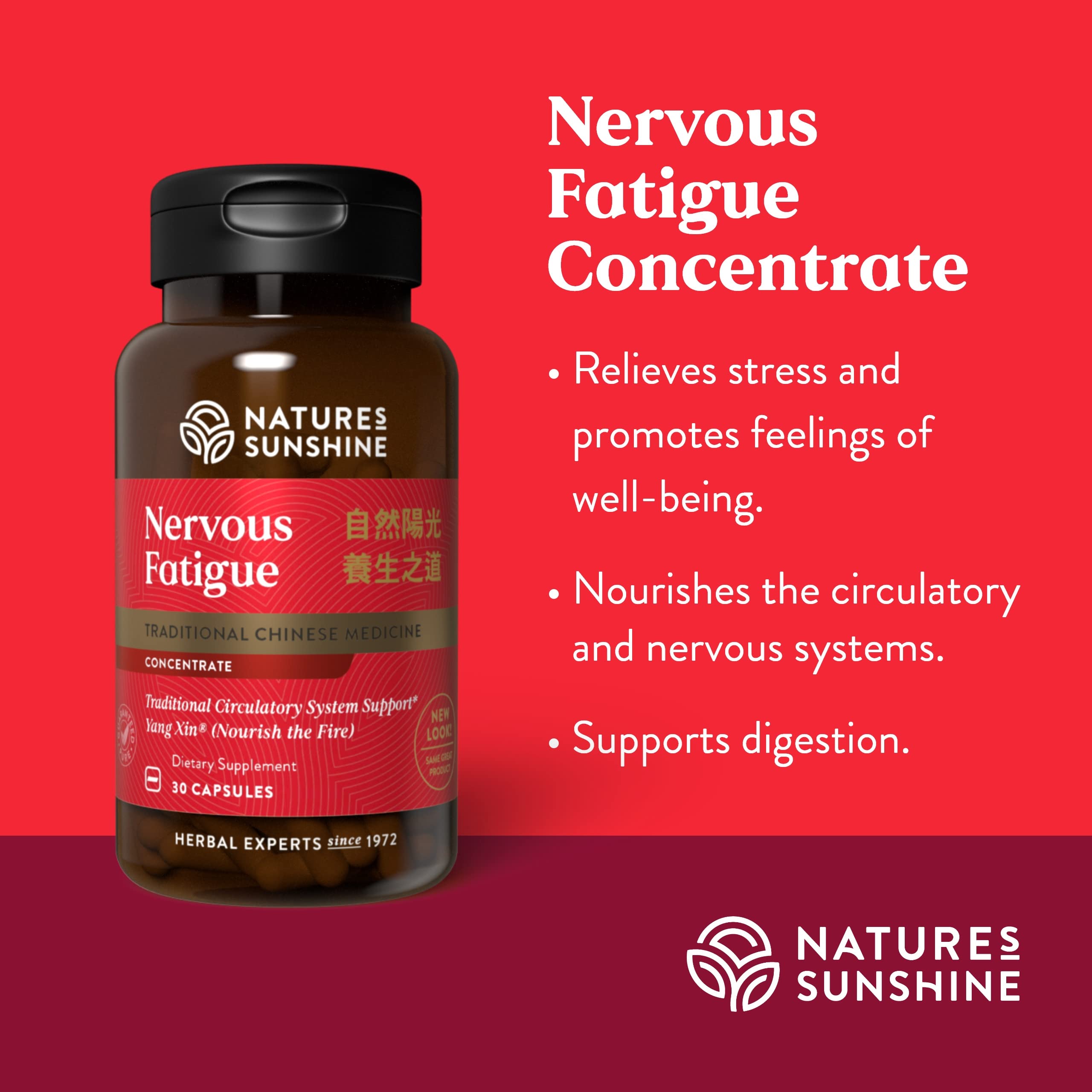 Nature's Sunshine Yang Xin bottle with capsules displayed