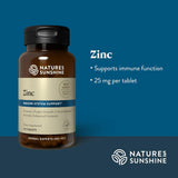 Nature's Sunshine Zinc Supplement 25mg packaging details