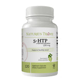 Nature's Trove 5-HTP supplement front view with packaging