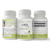 Nature's Trove 5-HTP supplement ingredients list on the back of the packaging