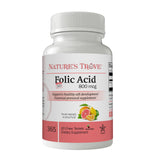Nature's Trove Folic Acid 800 mcg chewable tablets cherry flavour front view