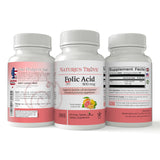 Nature's Trove Folic Acid 800 mcg chewable tablets cherry flavour side view