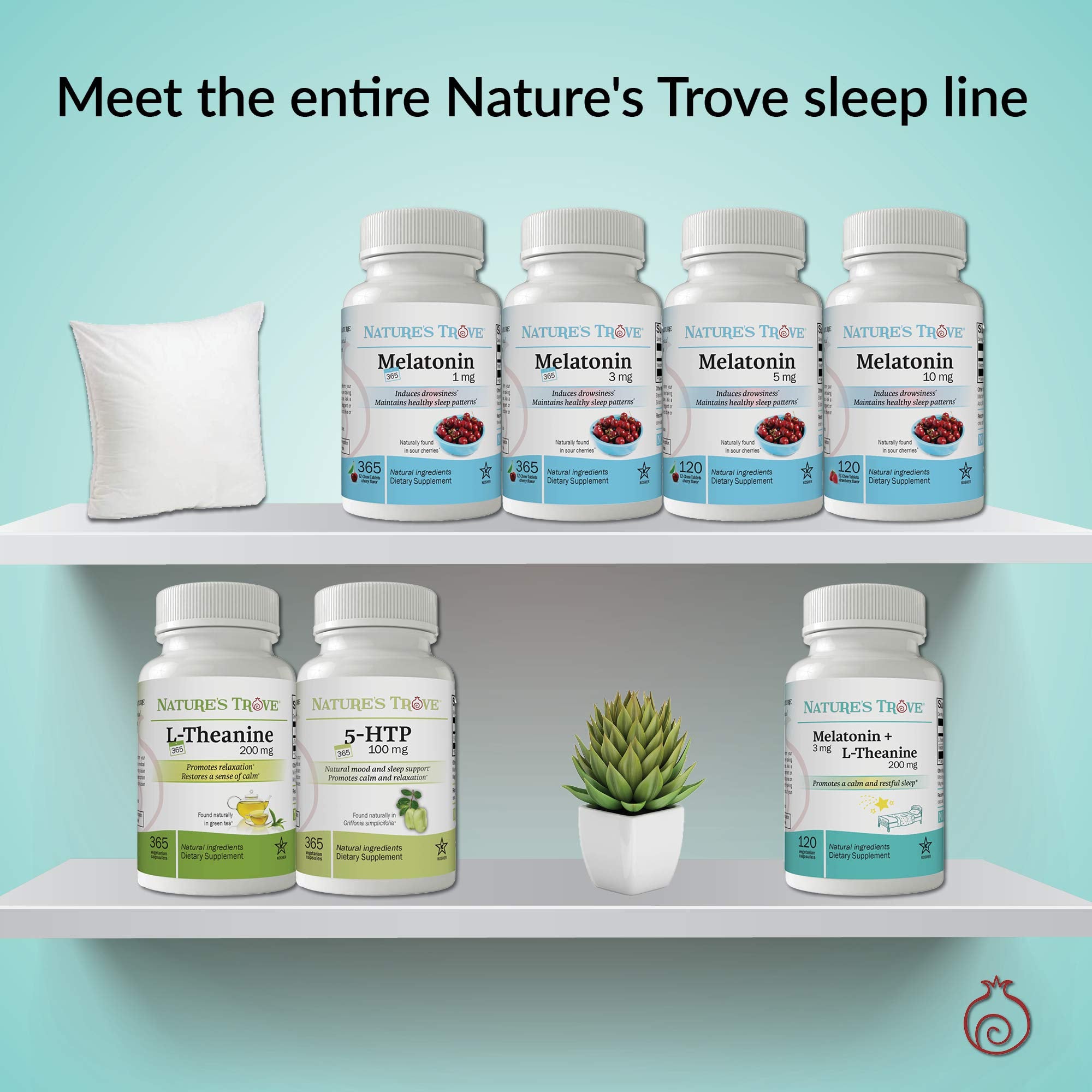 Nature's Trove Melatonin 1mg Cherry Chewable Tablets close-up