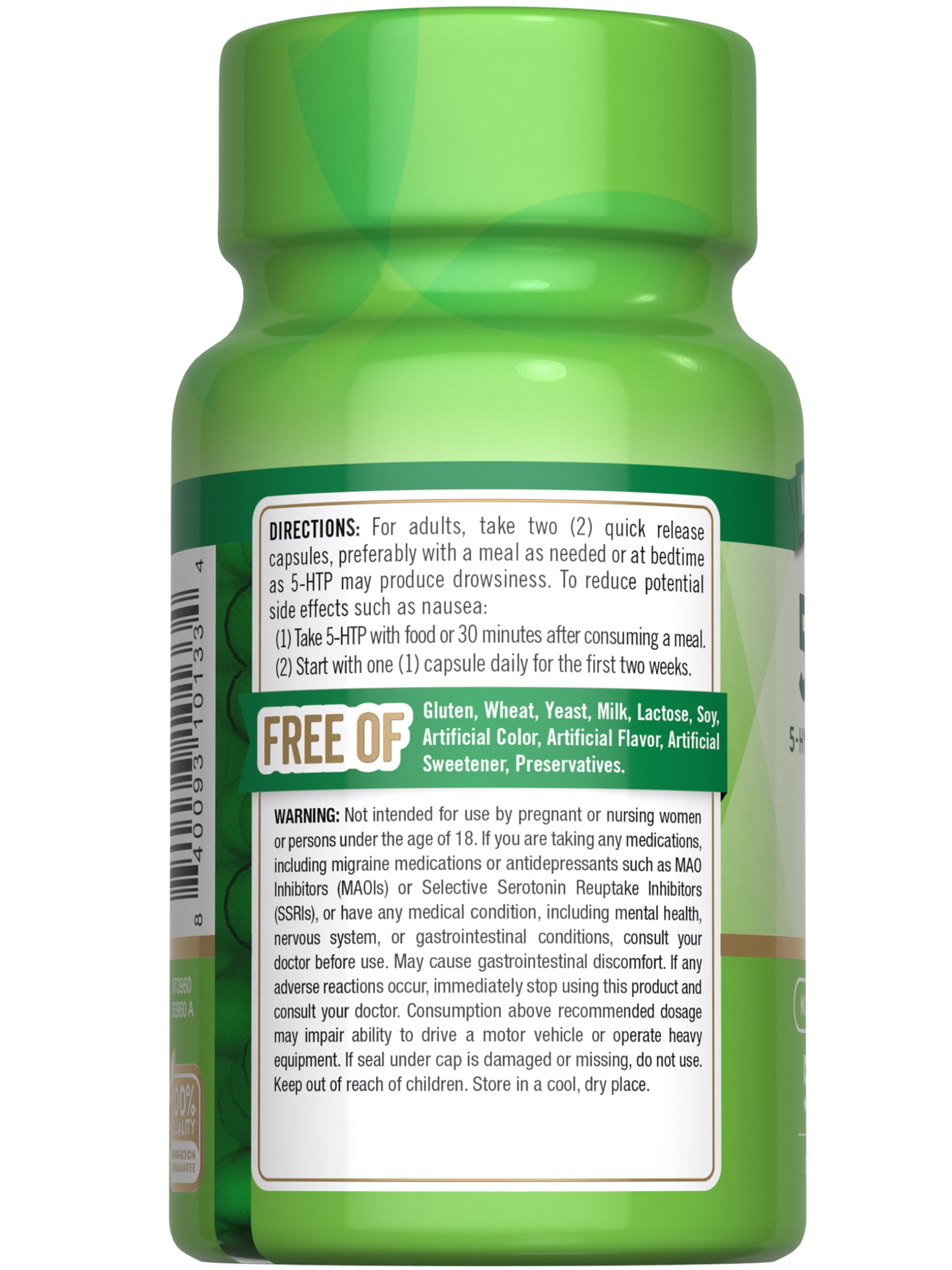 Nature's Truth 5-HTP Quick Release Capsules on a table