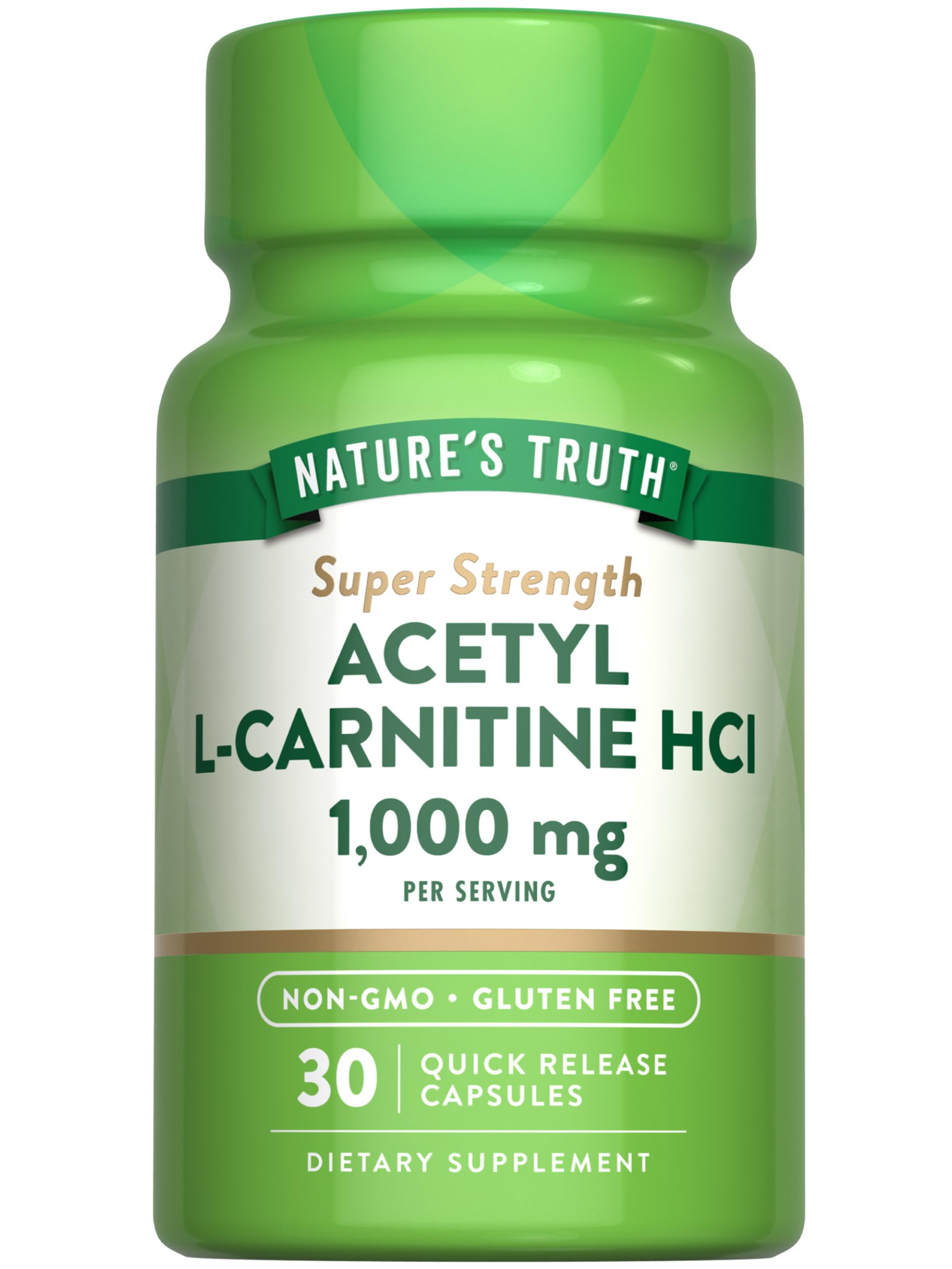 Nature's Truth Acetyl L-Carnitine 1000mg capsule bottle front view
