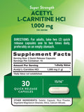 Nature's Truth Acetyl L-Carnitine 1000mg capsule bottle side view