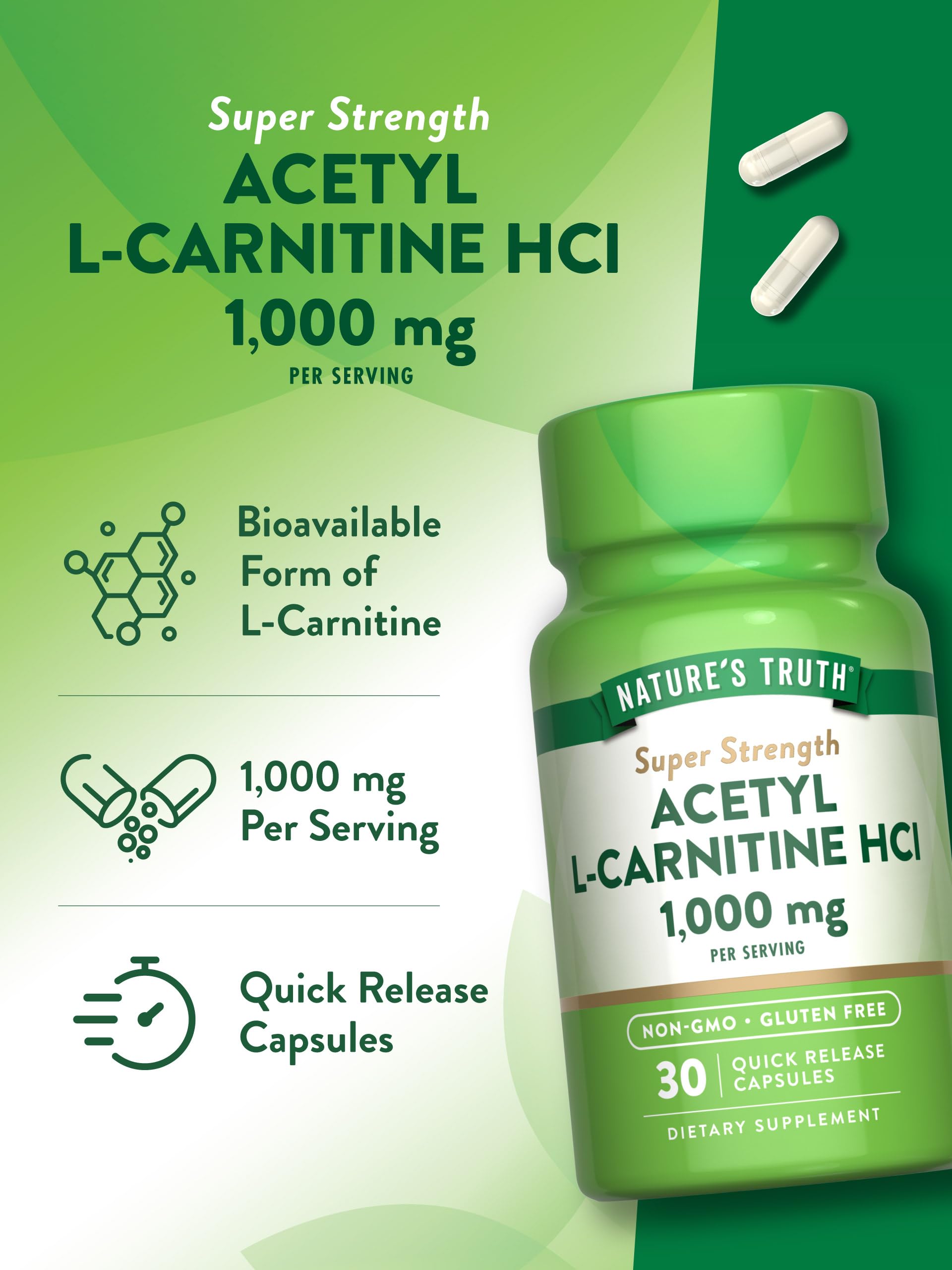 Nature's Truth Acetyl L-Carnitine 1000mg ingredients list