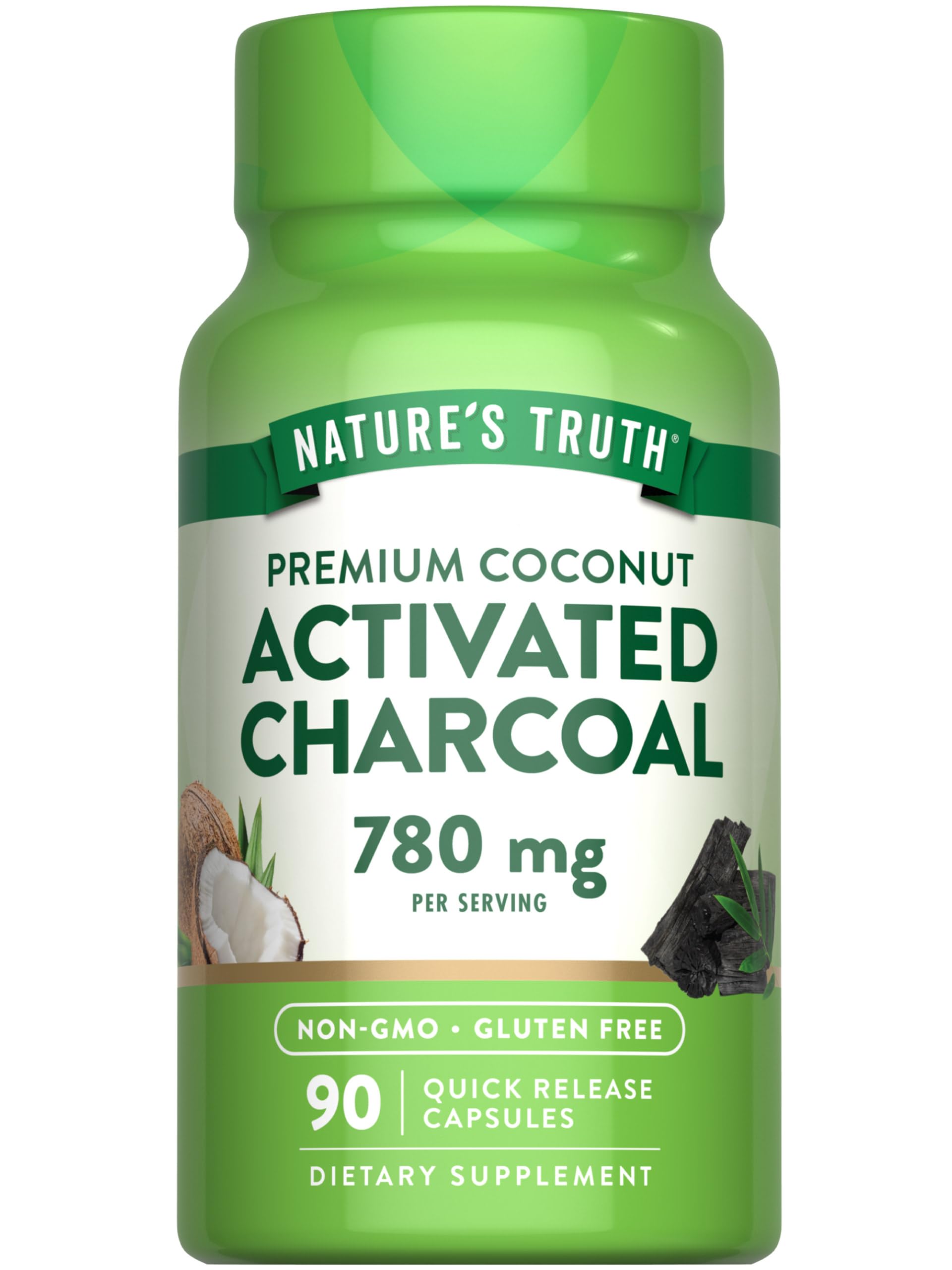 Nature's Truth Activated Charcoal Capsules front view