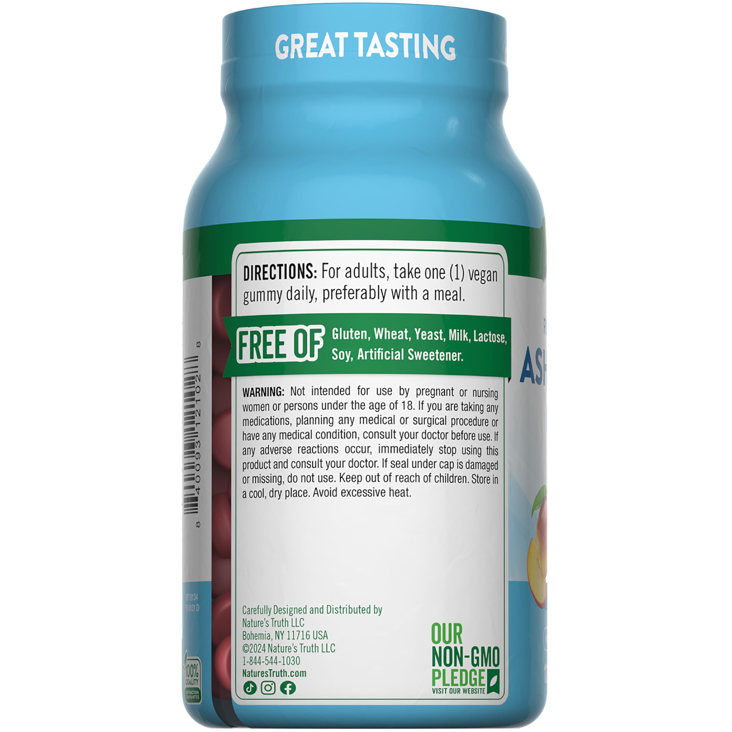 Nature's Truth Ashwagandha Gummies nutritional information
