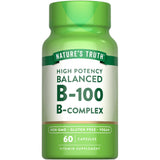 Nature's Truth B-Complex Vitamins 100mg vegan capsules front view