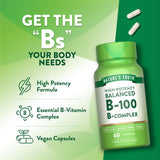 Nature's Truth B-Complex Vitamins 100mg vegan capsules with measuring spoon