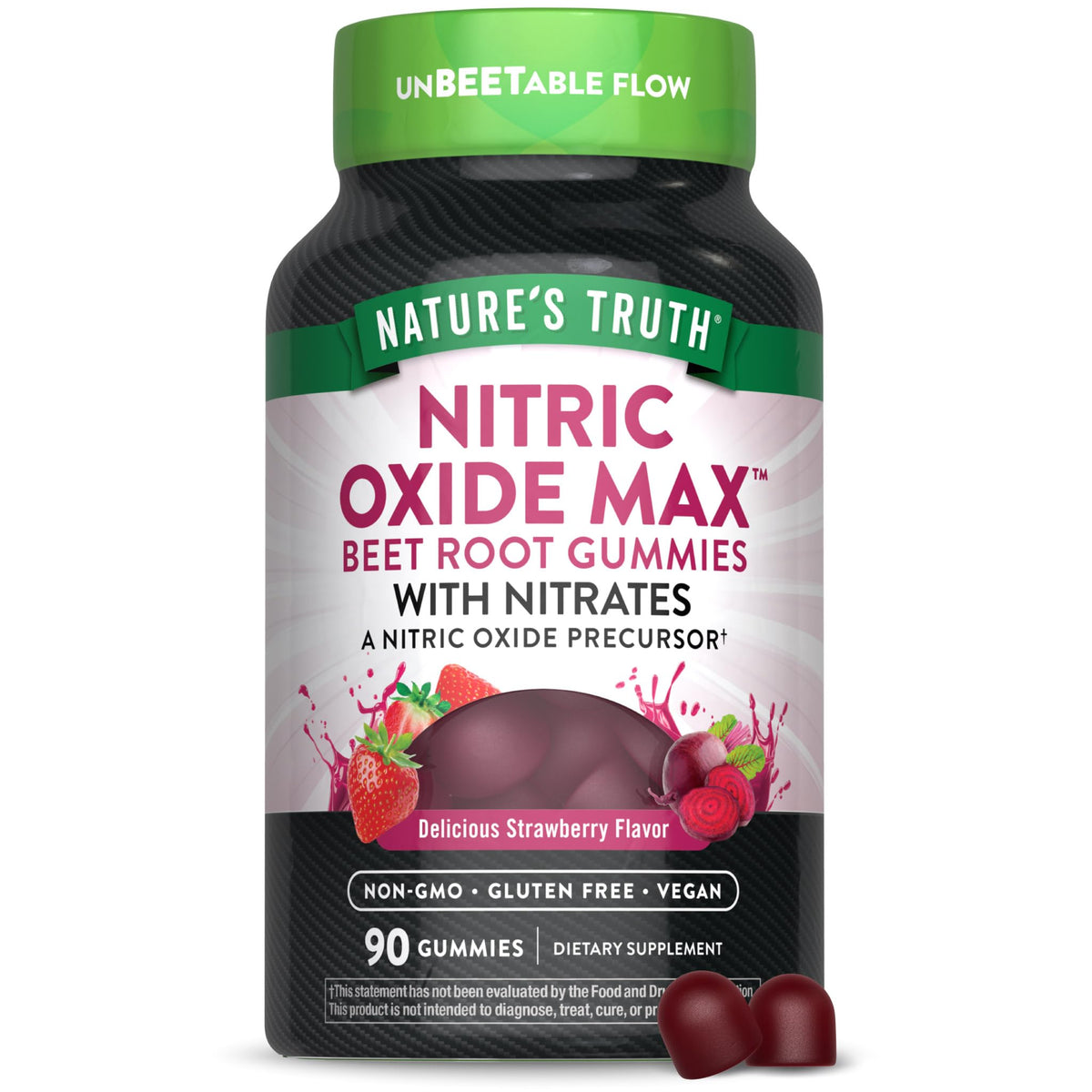 Nature's Truth Beet Root Extract Vegan Gummies front view