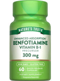 Nature's Truth Benfotiamine 300mg Vitamin B1 capsules front view