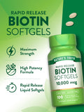 Nature's Truth Biotin 10,000 mcg softgel close-up