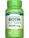 Nature's Truth Biotin 10,000 mcg softgel front view