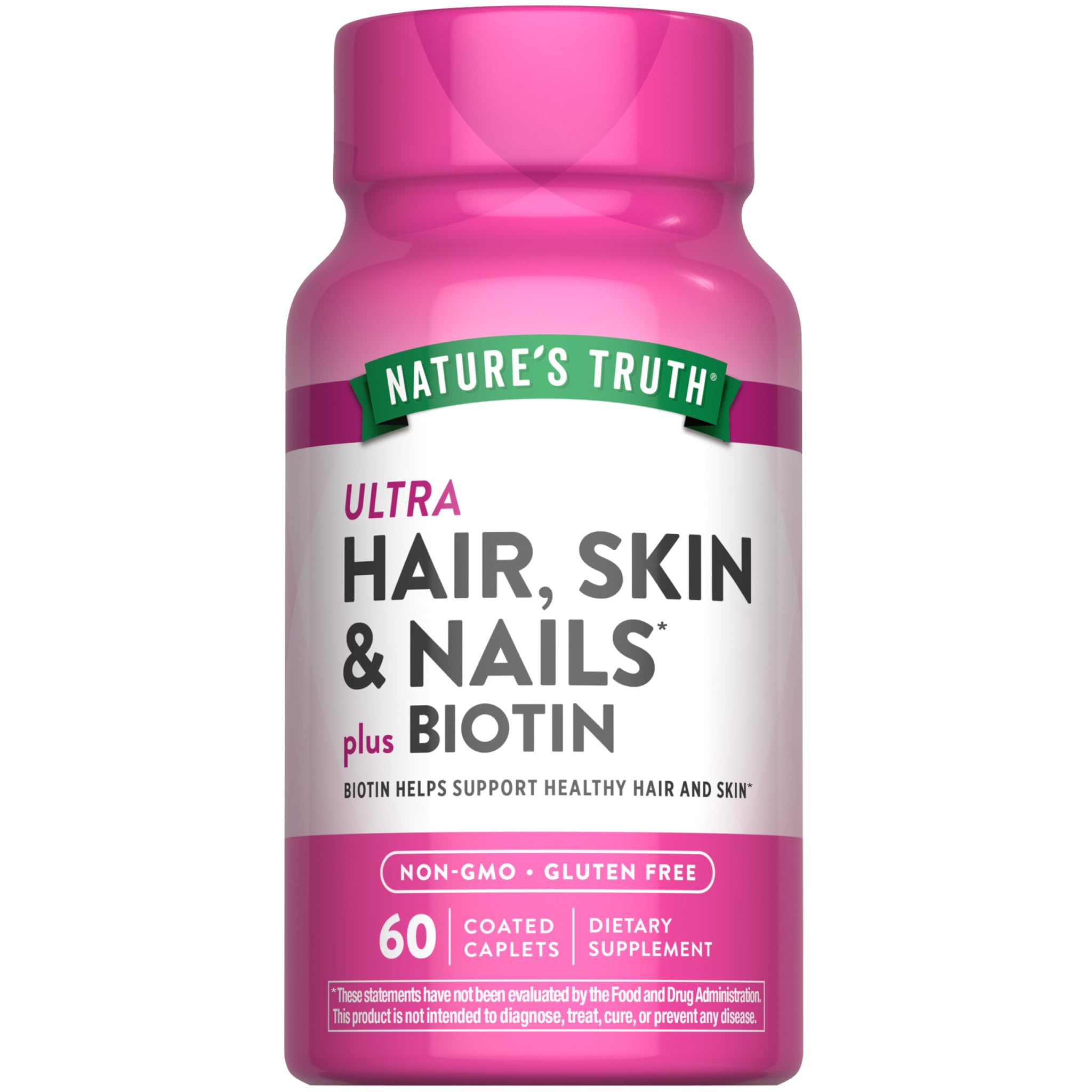 Nature's Truth Biotin 5000 mcg supplement front view