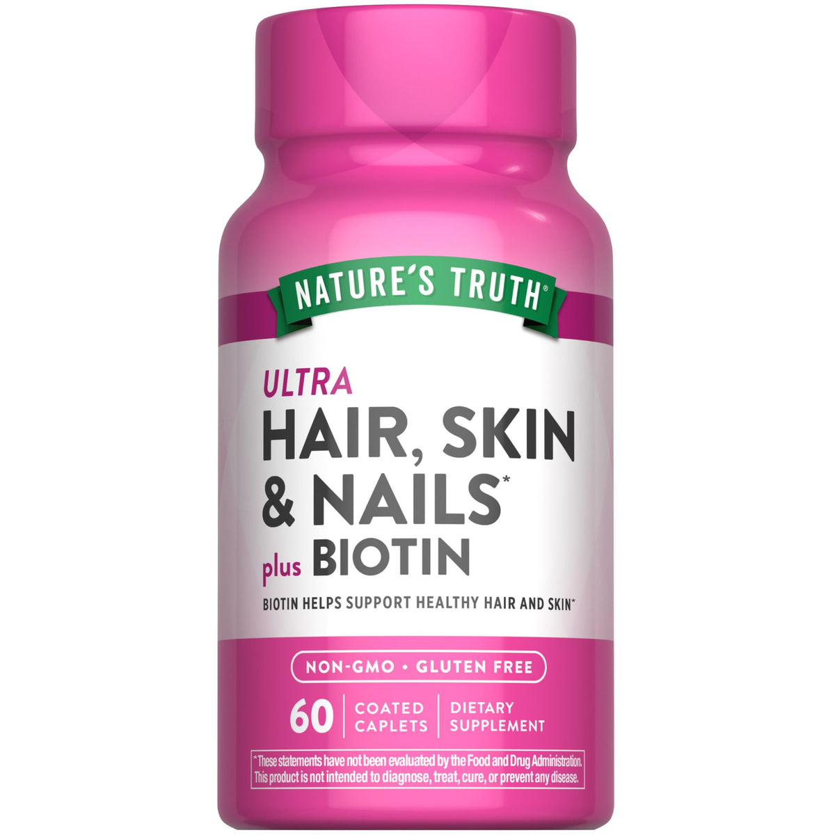 Nature's Truth Biotin 5000 mcg supplement front view