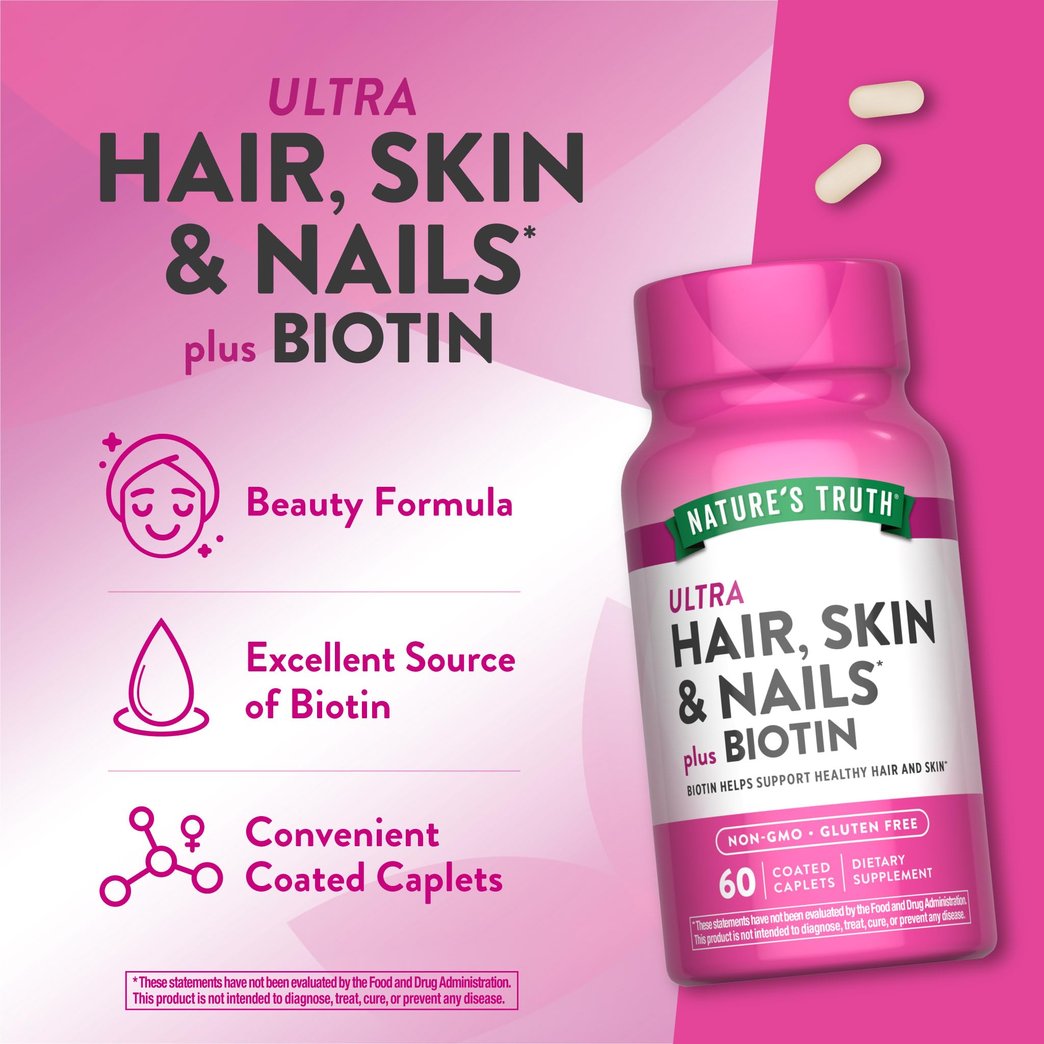 Nature's Truth Biotin 5000 mcg supplement packaging