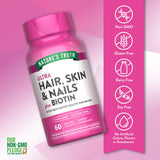 Nature's Truth Biotin 5000 mcg supplement side view