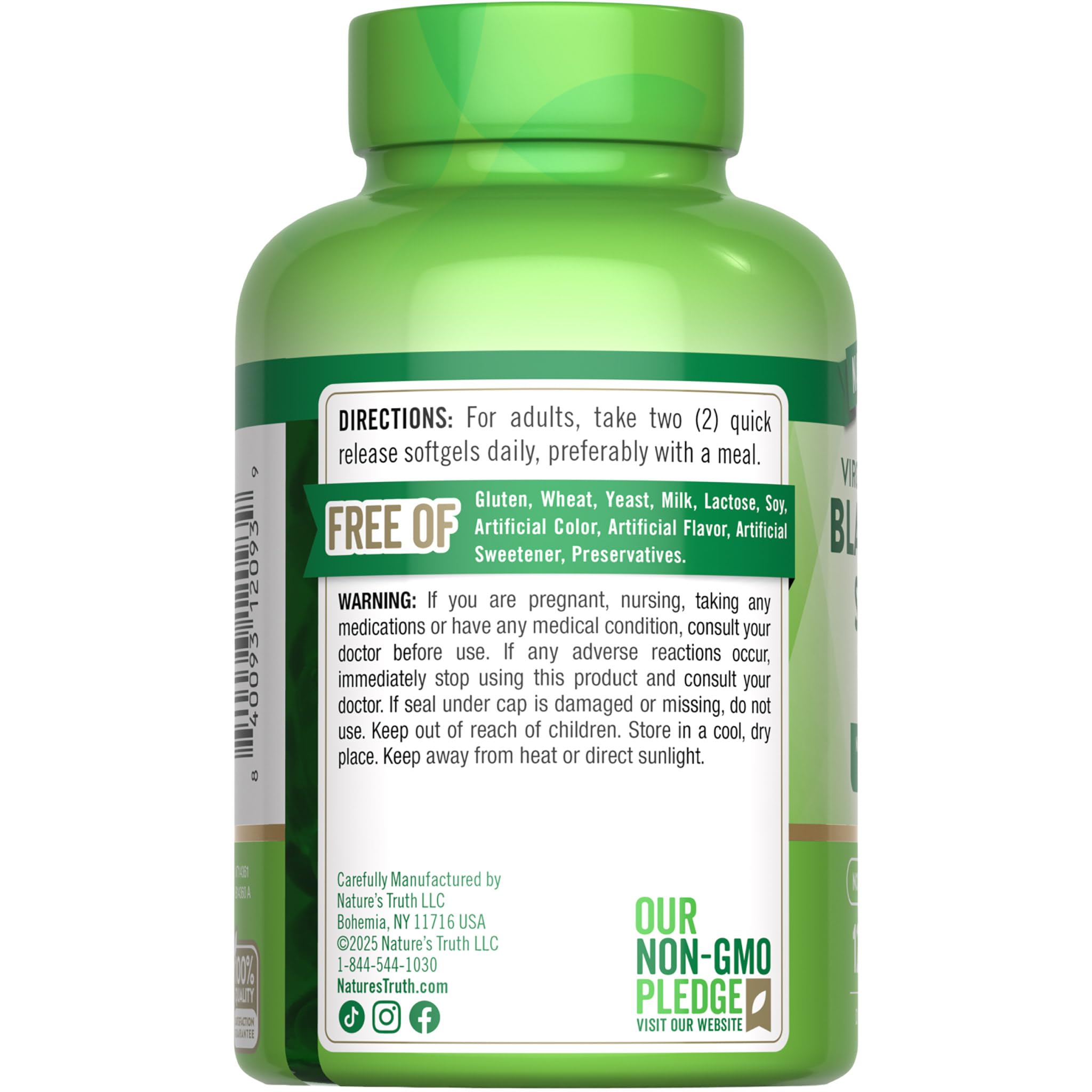 Nature's Truth Black Cumin Seed Oil Softgels close-up of softgel