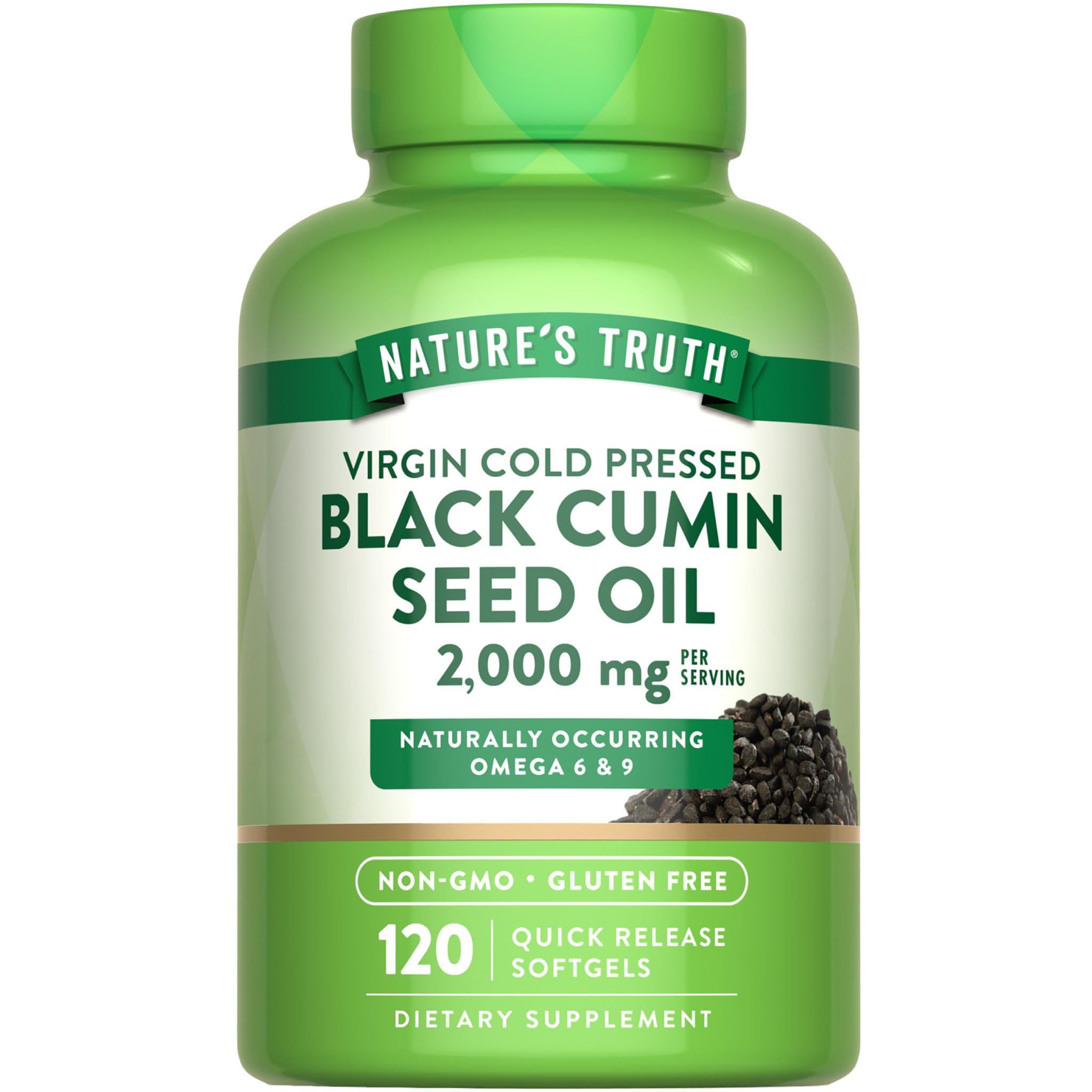 Nature's Truth Black Cumin Seed Oil Softgels front view
