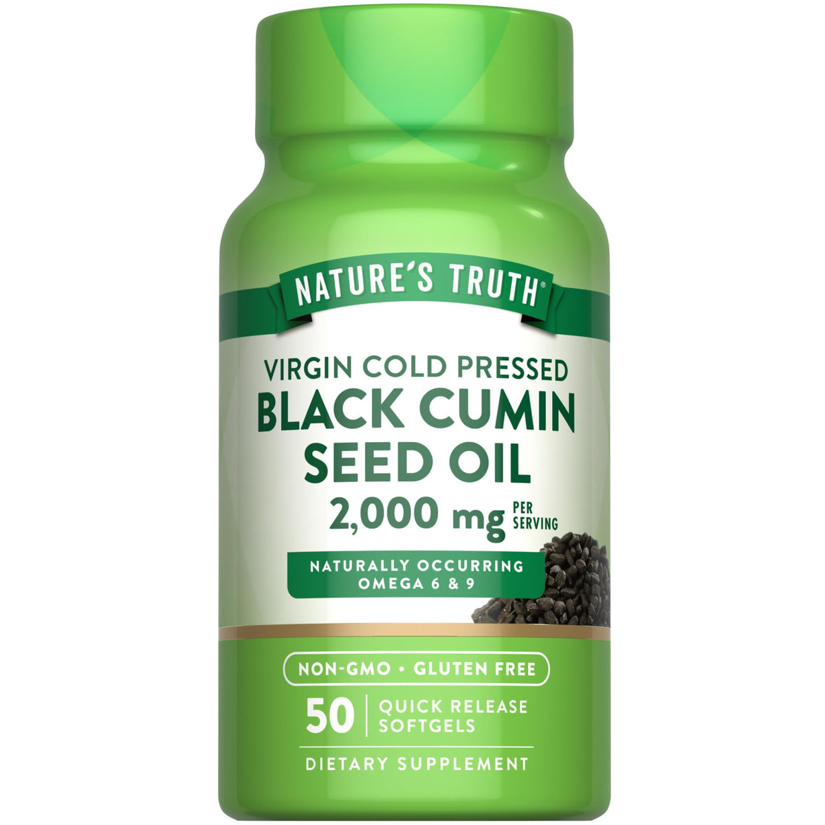 Nature's Truth Black Seed Oil 2000mg capsule front view