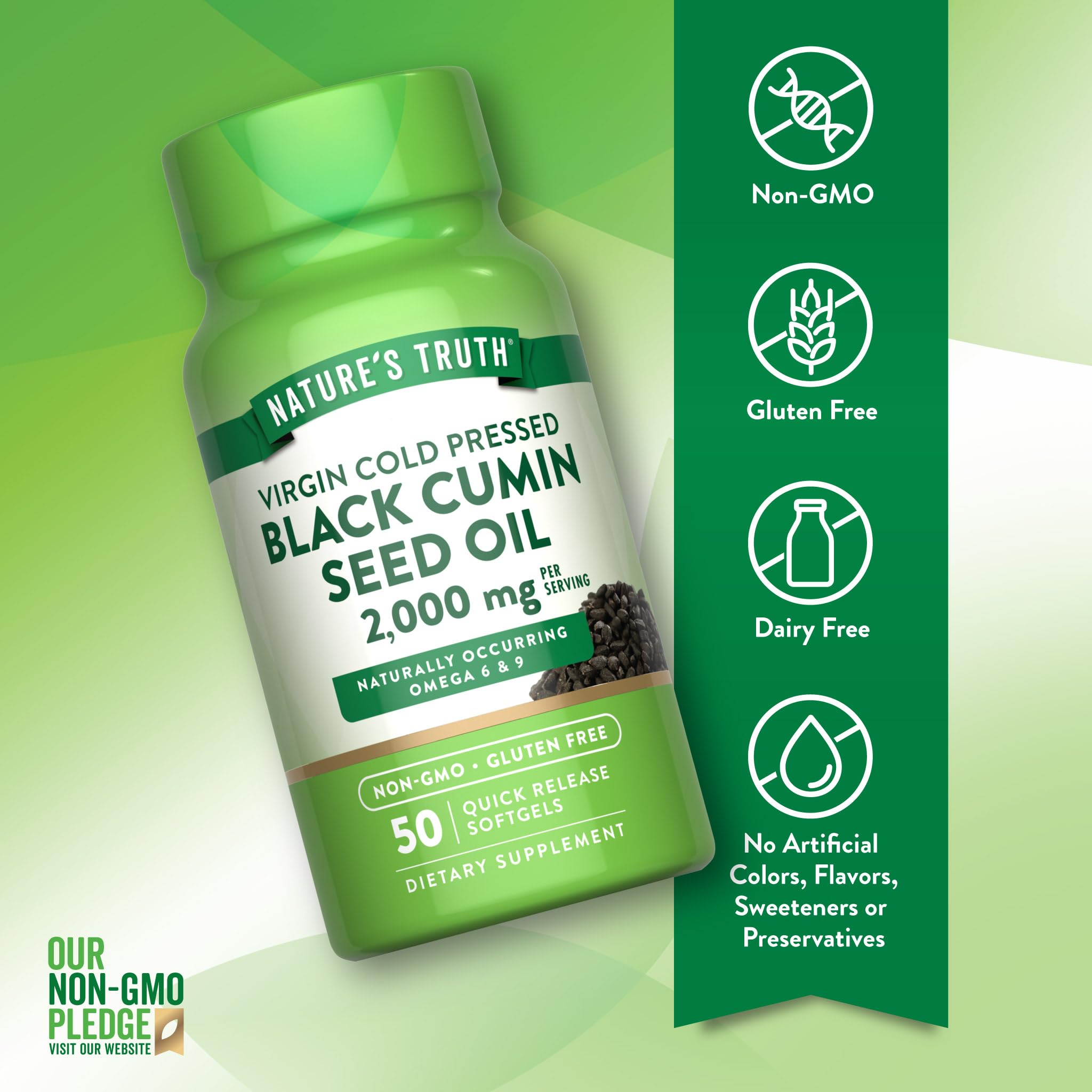 Nature's Truth Black Seed Oil 2000mg capsule packaging